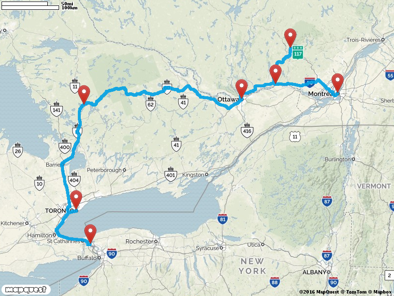 Karte Mietwagenreise - Best of Nova Scotia kompakt